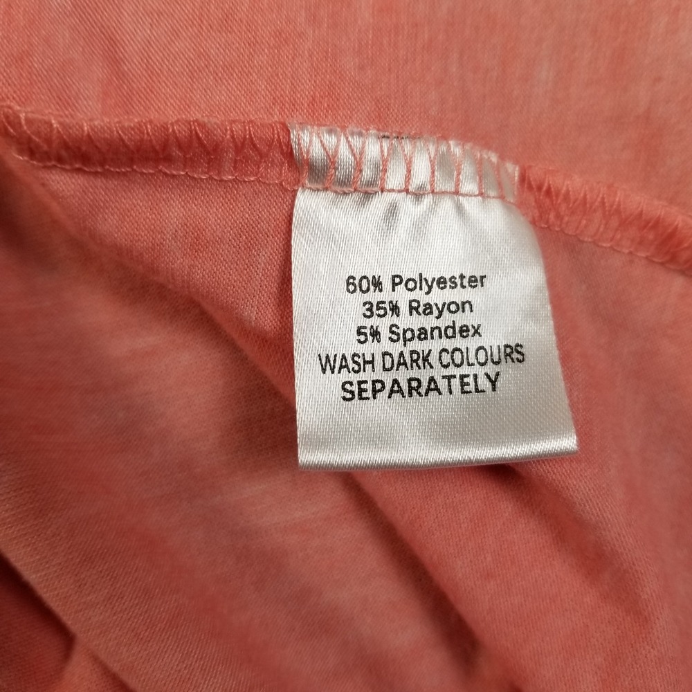 Ofeefan T-Shirt Womens XL Orange Casual 3/4 Sleeve Pleated Front Scoop Neck Top - Picture 5 of 7